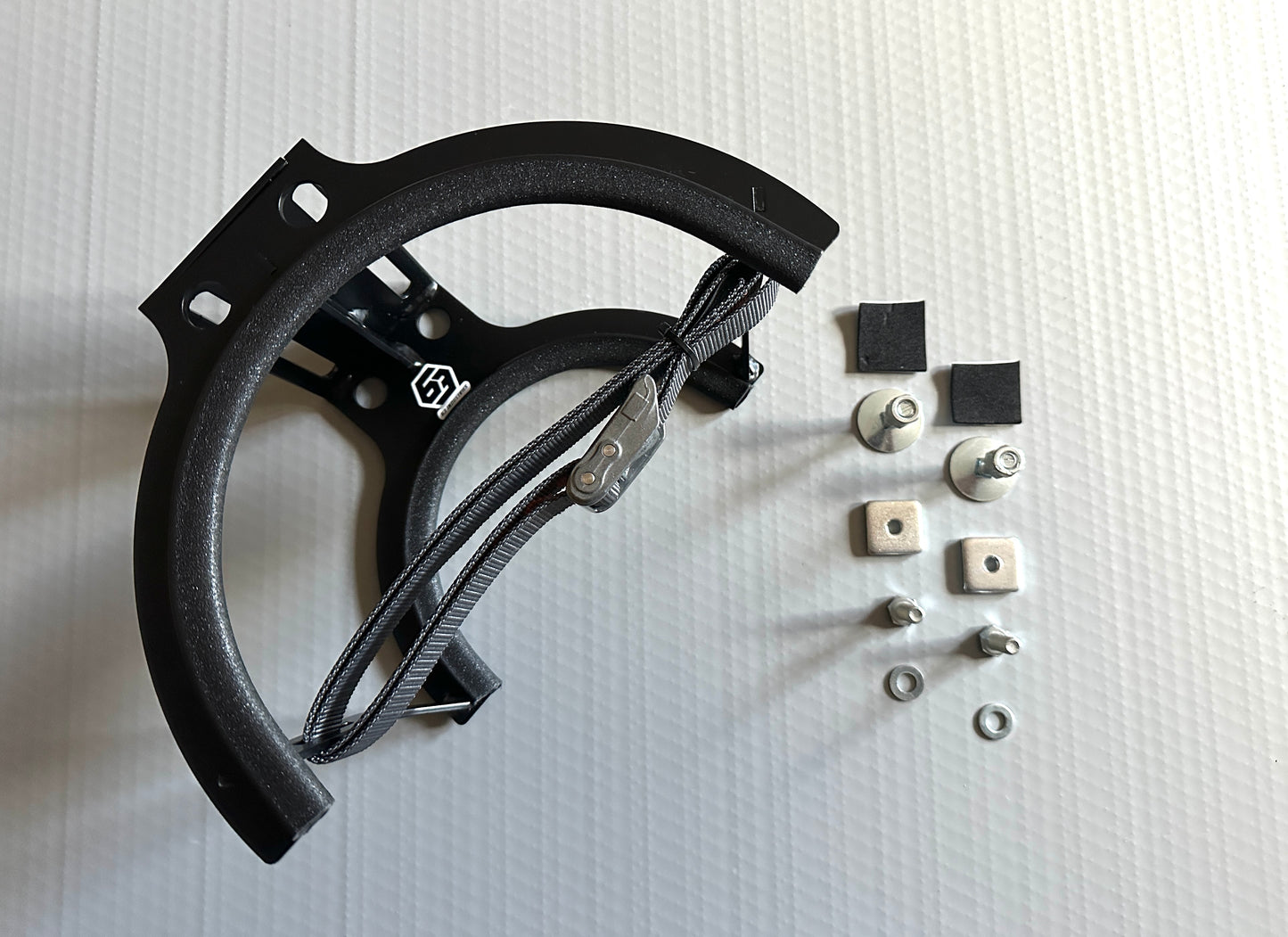 Propane Tank Bracket with cam strap and hardware. This is what comes with the purchase.
